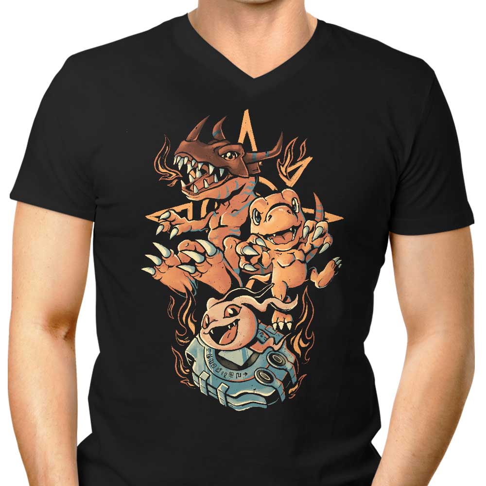 Men's V-Neck with Digital Dino Evolution Design