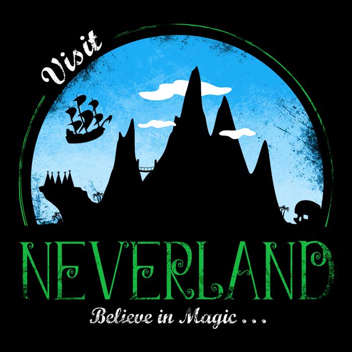 Soulkr's Long Sleeve 'Visit Neverland' T - Shirt for All Sizes