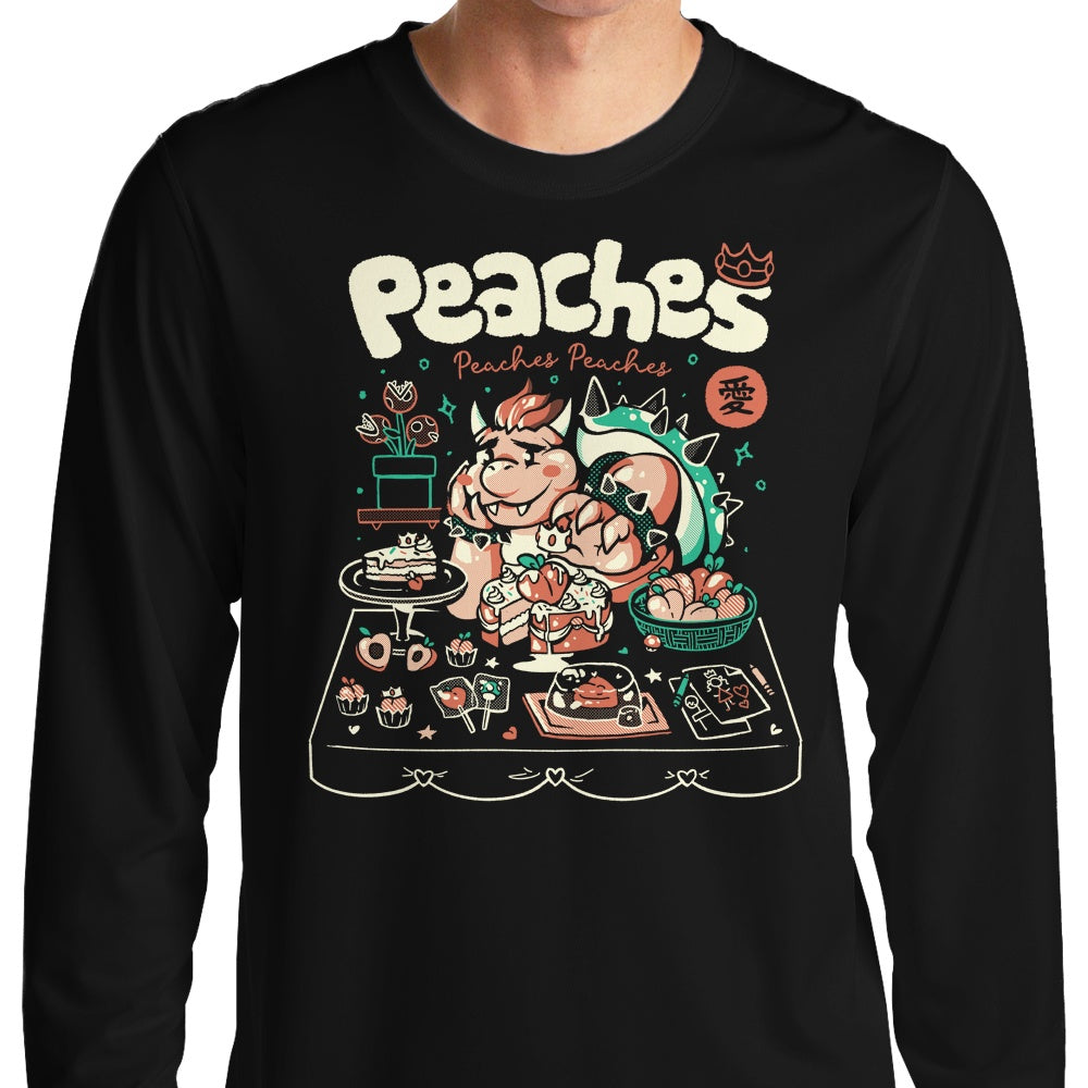 Long Sleeve Peach Picnic T-Shirt for a Casual Outing
