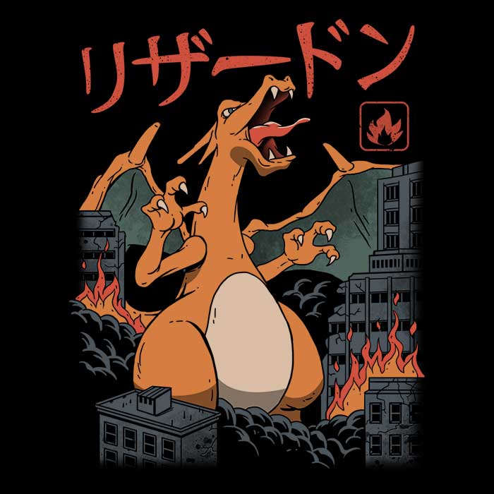 Long Sleeve Fire Kaiju T-Shirt by XENOS