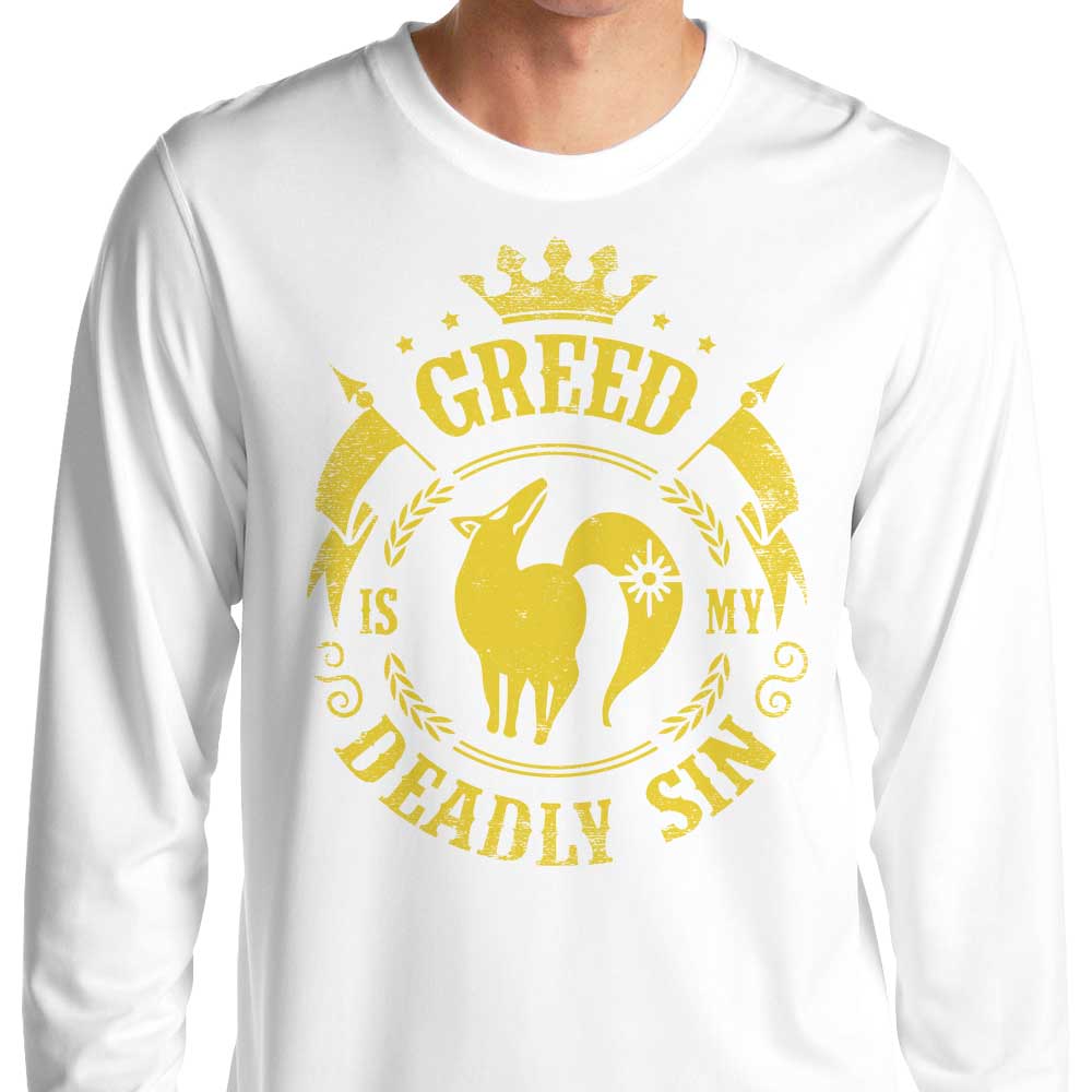 Typhoonic Art Greed is My Sin Design Long Sleeve Crewneck T - Shirt