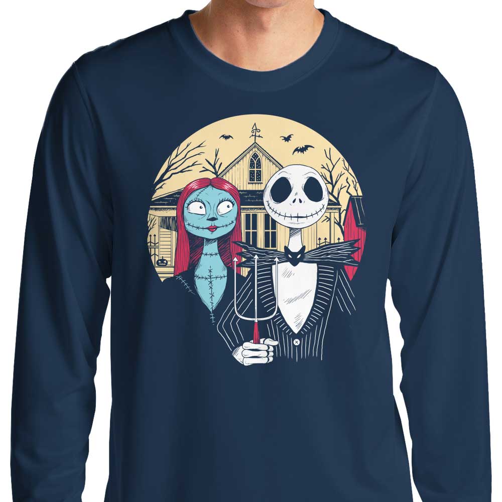Gothic Nightmare-themed Long Sleeve Crewneck T-Shirt by XENOS