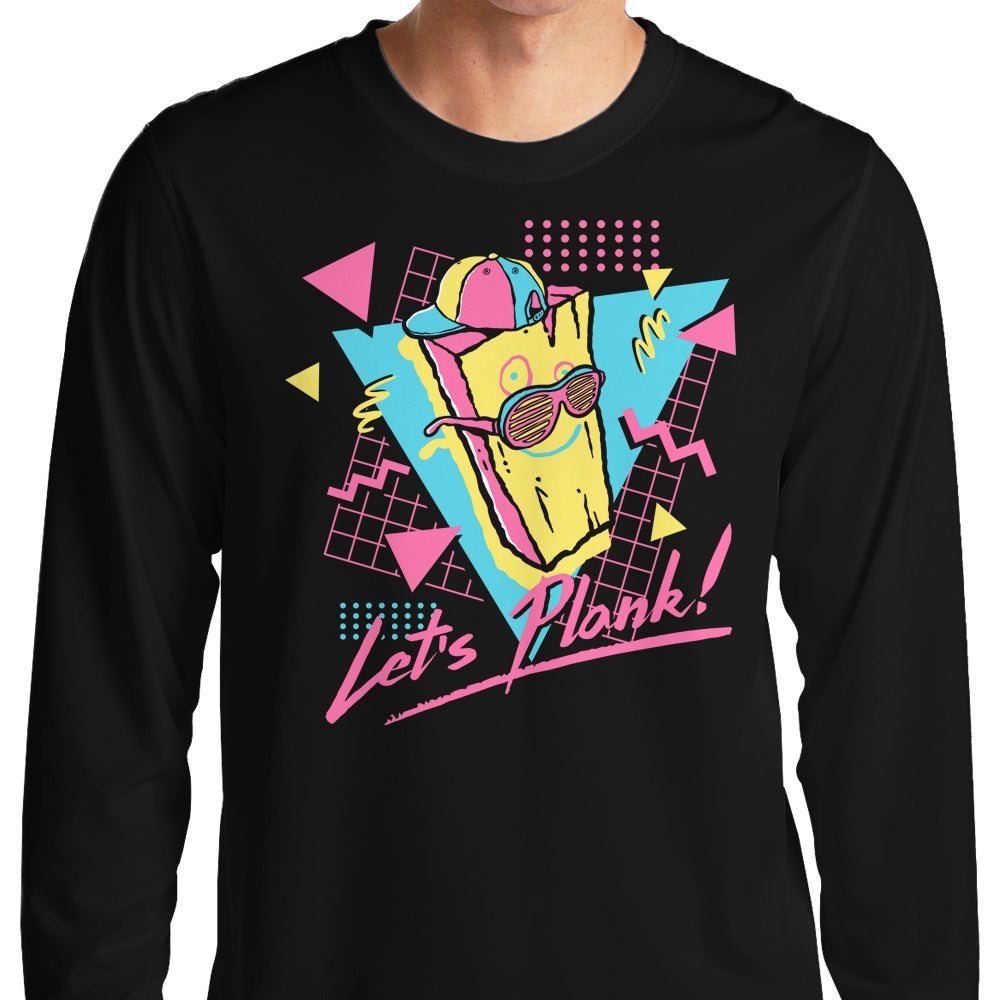 Demonigote's Long Sleeve 'Let's Plank' Crewneck T-Shirt in S - 4XL
