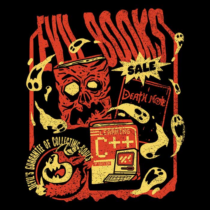 Sketchdemao's Evil Book Sale Long Sleeve Crewneck T - Shirt for All Sizes