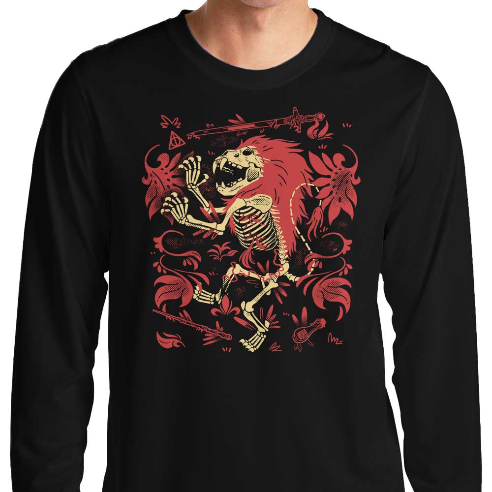 Fitas Artwork Lion Fossil Design Long Sleeve Crewneck T-Shirt for Men and Women