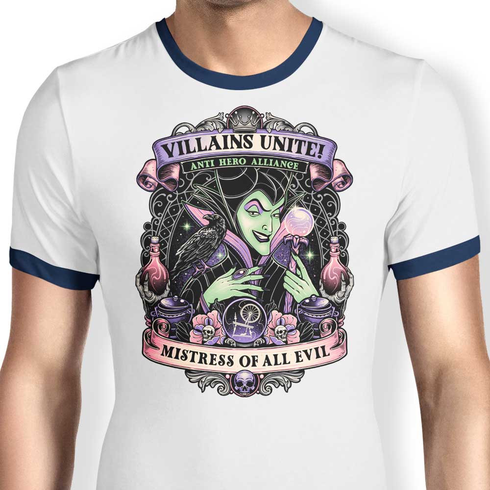 Evil Mistress Themed Men's Ringer Style T-Shirt