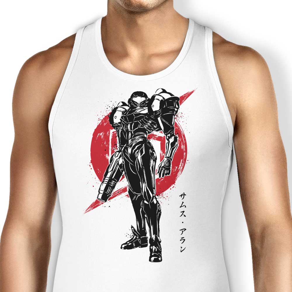 Stylish Galactic Bounty Hunter Sumi-e Tank Top for Trendy Wear