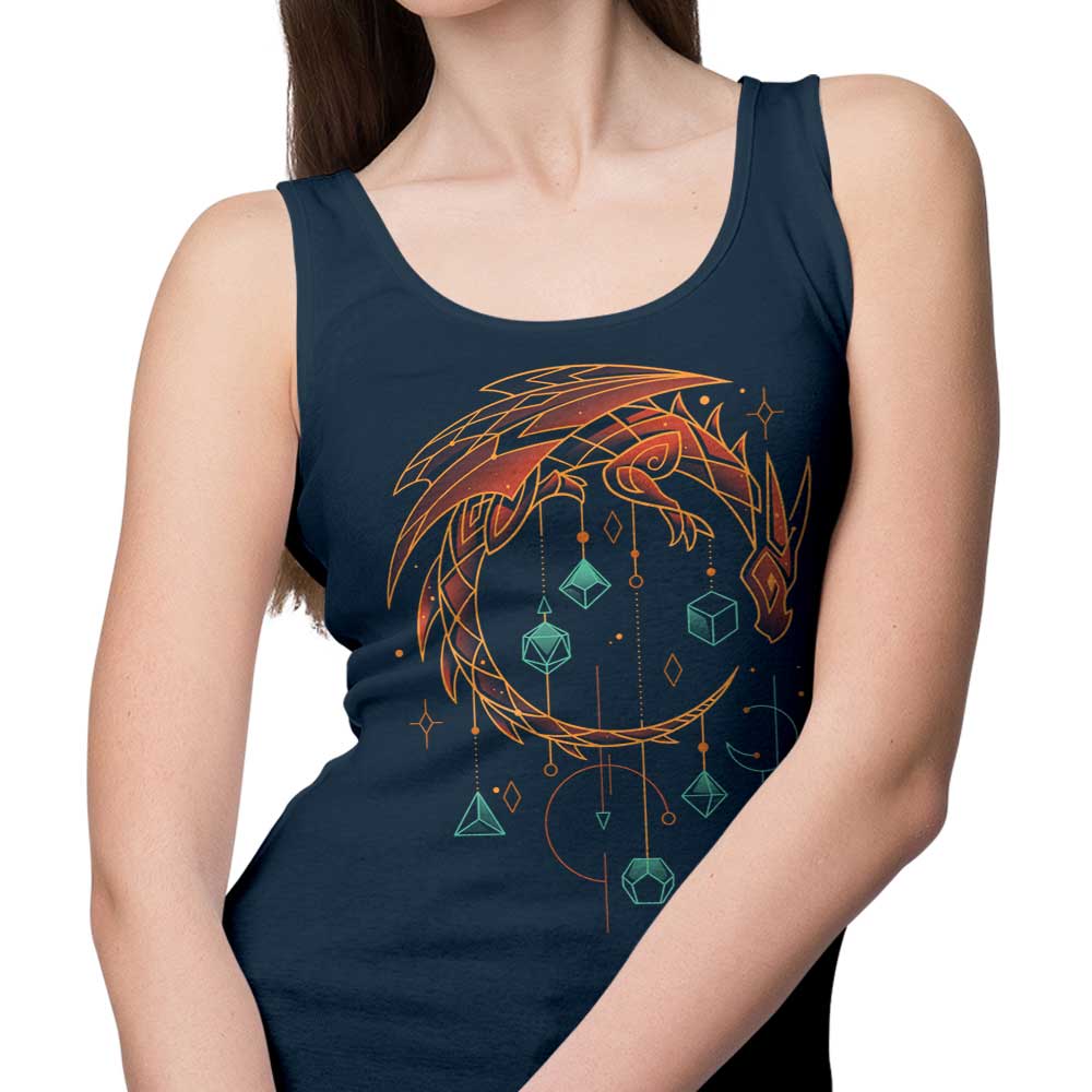 Fantasy Draconic Themed Dice Keeper Tank Top for Gaming Enthusiasts