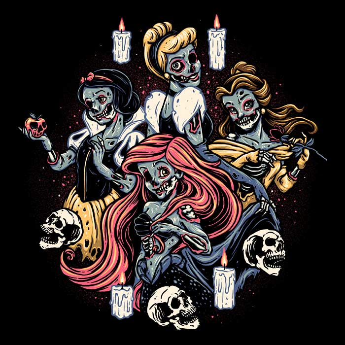 Undead Princesses-themed Men's Ringer Style T-Shirt