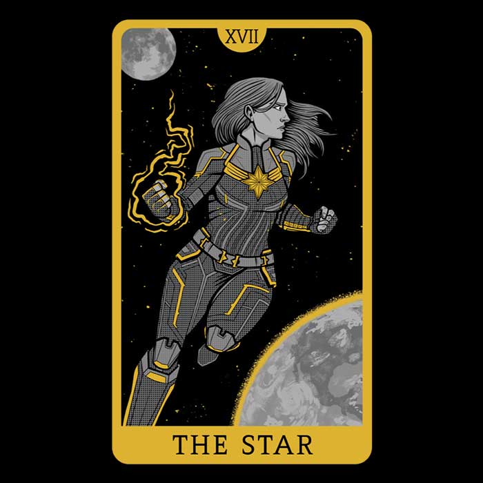 Unique Tarot-themed 'The Star' Ringer T-Shirt for Men