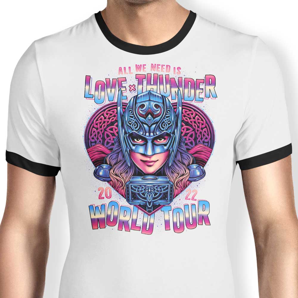 Glitchygorilla's Love World Tour Men's Ringer Style Cotton T - Shirt