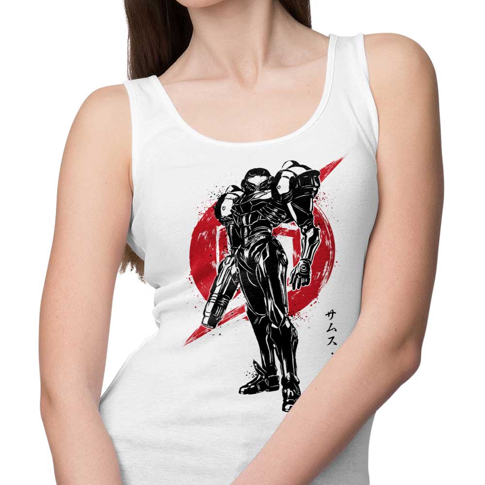 Stylish Galactic Bounty Hunter Sumi-e Tank Top for Trendy Wear