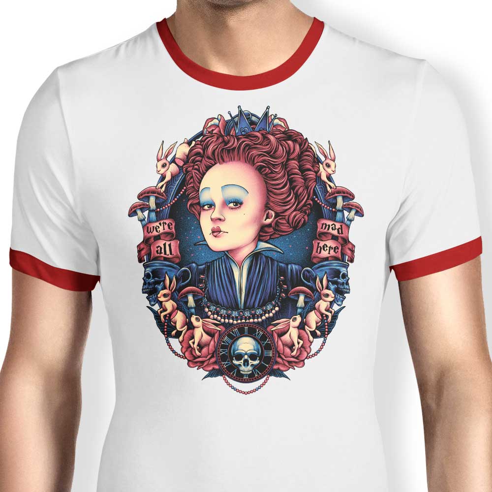 Red Queen Inspired Men's Ringer T-Shirt by Glitchygorilla