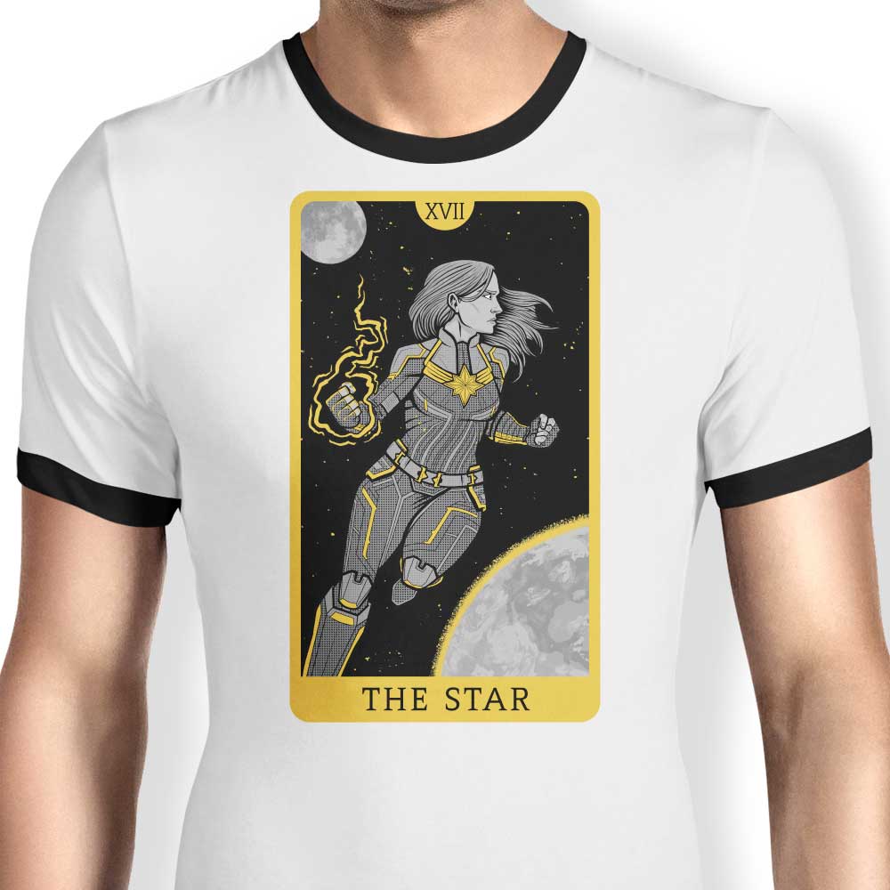 Unique Tarot-themed 'The Star' Ringer T-Shirt for Men