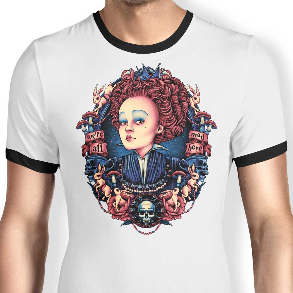 Red Queen Inspired Men's Ringer T-Shirt by Glitchygorilla