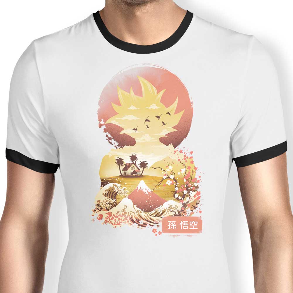 Stylish Ukiyo - e Saiyan Men's Ringer T - Shirt in S - 4XL Sizes
