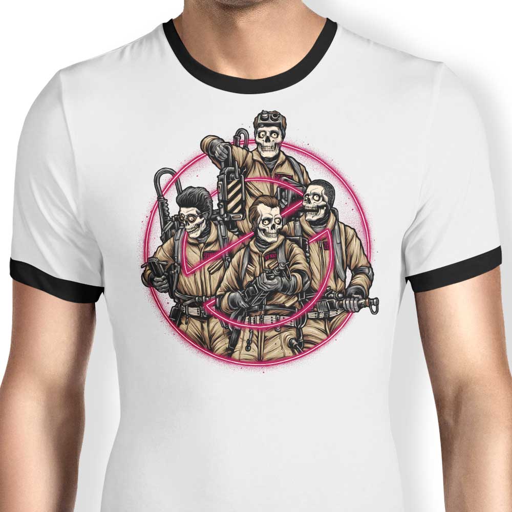 Glitchygorilla's Busted Ghouls Men's Ringer T-Shirt in S - 4XL Sizes