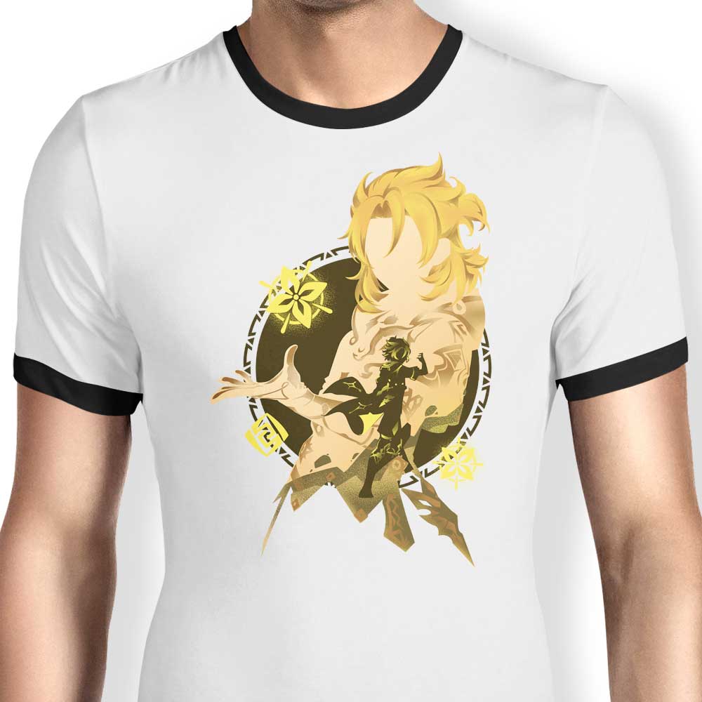 Hypertwenty Kreideprinz Albedo Men's Cotton Ringer T-Shirt in S - 4XL