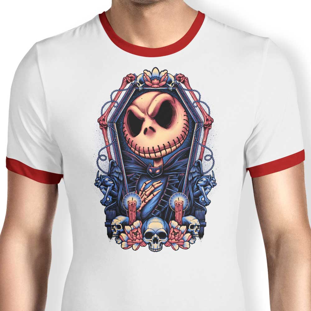 Stylish Framed Pumpkin King Men's Ringer T-Shirt in S - 4XL Sizes
