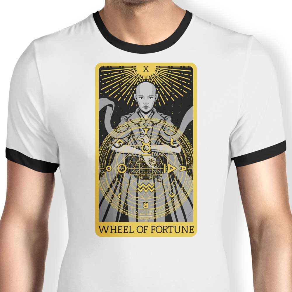 Men's Danielmorris1993 Tarot Wheel of Fortune Ringer Cotton T-Shirt