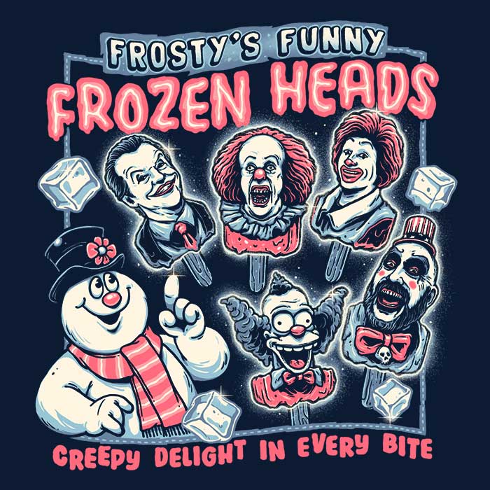 Momma Gorilla's Frozen Heads Men's 100% Cotton Ringer T-Shirt