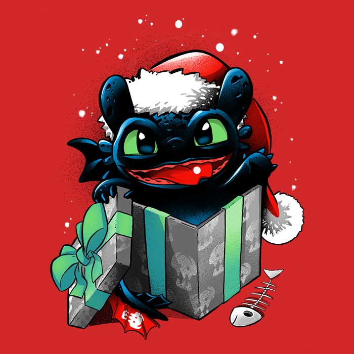 Alemaglia's Festive Christmas Dragon Ringer T-Shirt
