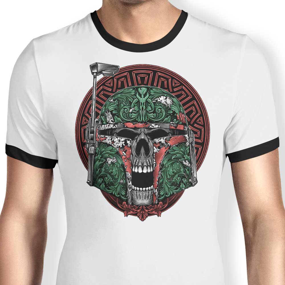 Glitchygorilla Men's Skull Hunter Stylish Ringer T - Shirt in S - 4XL Sizes