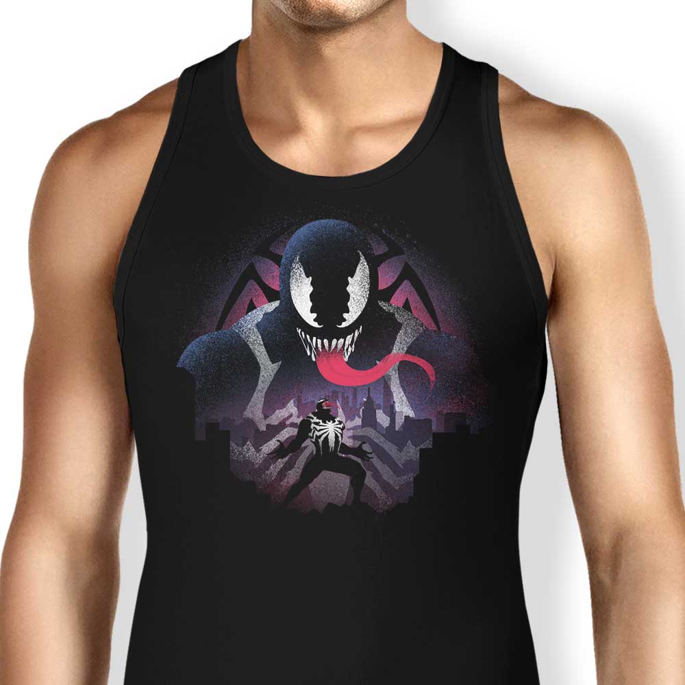 Black Symbiote-themed Men's Tank Top by Donnie Illustrations
