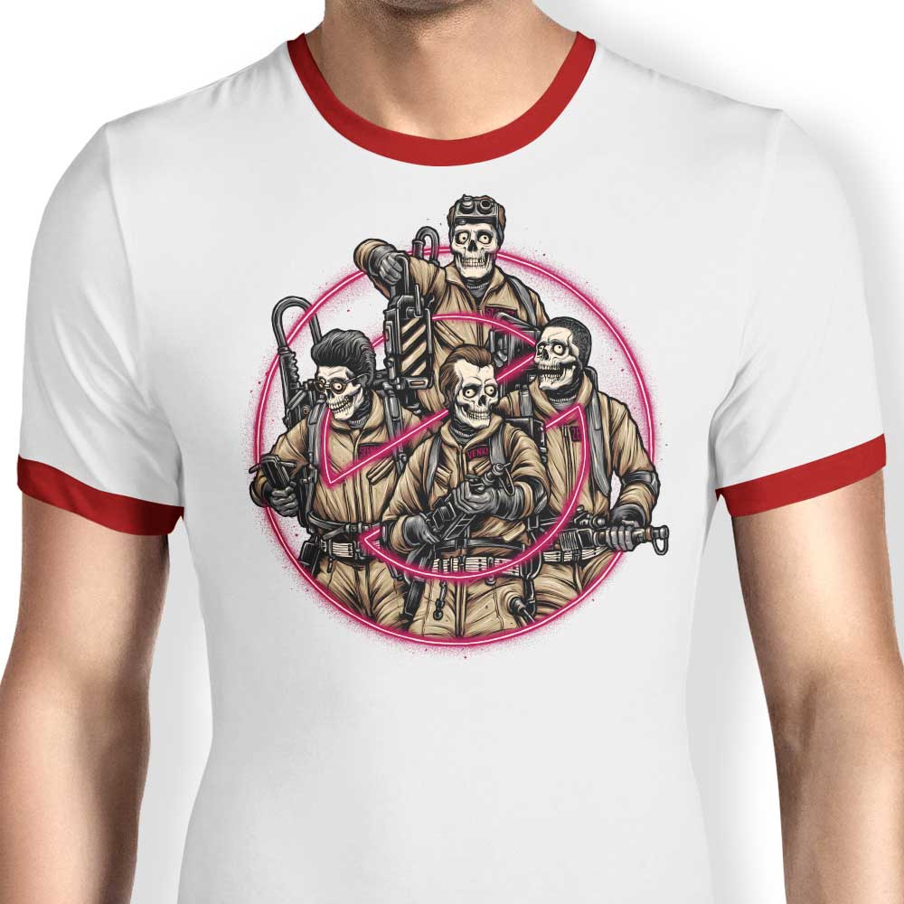 Glitchygorilla's Busted Ghouls Men's Ringer T-Shirt in S - 4XL Sizes
