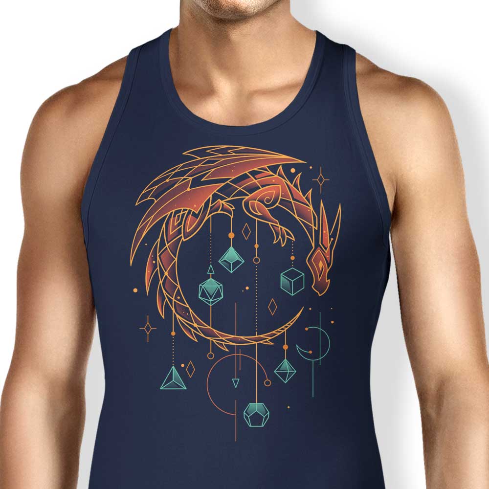 Fantasy Draconic Themed Dice Keeper Tank Top for Gaming Enthusiasts