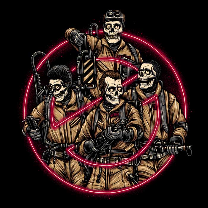 Glitchygorilla's Busted Ghouls Men's Ringer T-Shirt in S - 4XL Sizes