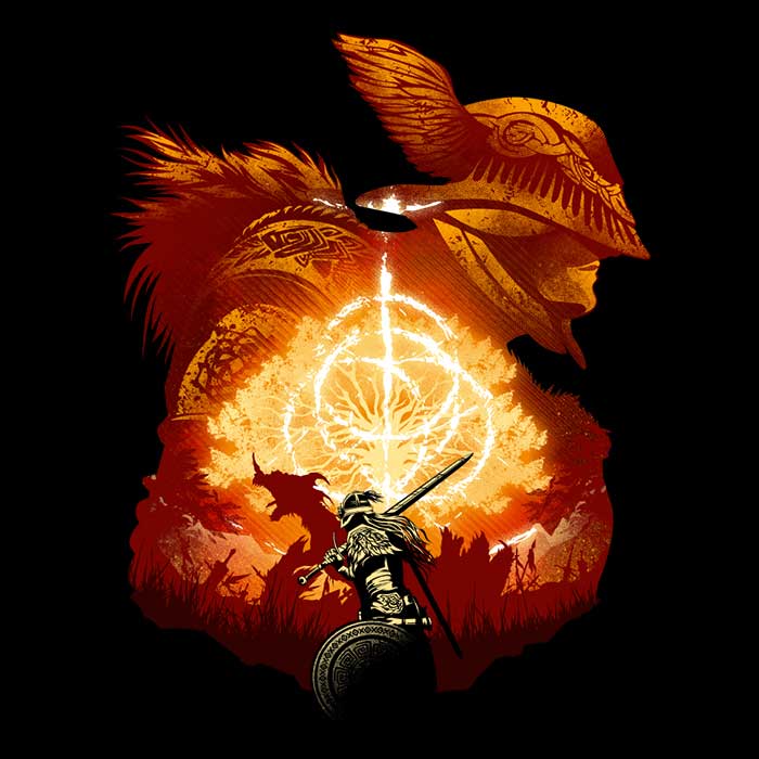 Elden Adventure-themed Ringer Style T-Shirt for Casual Wear