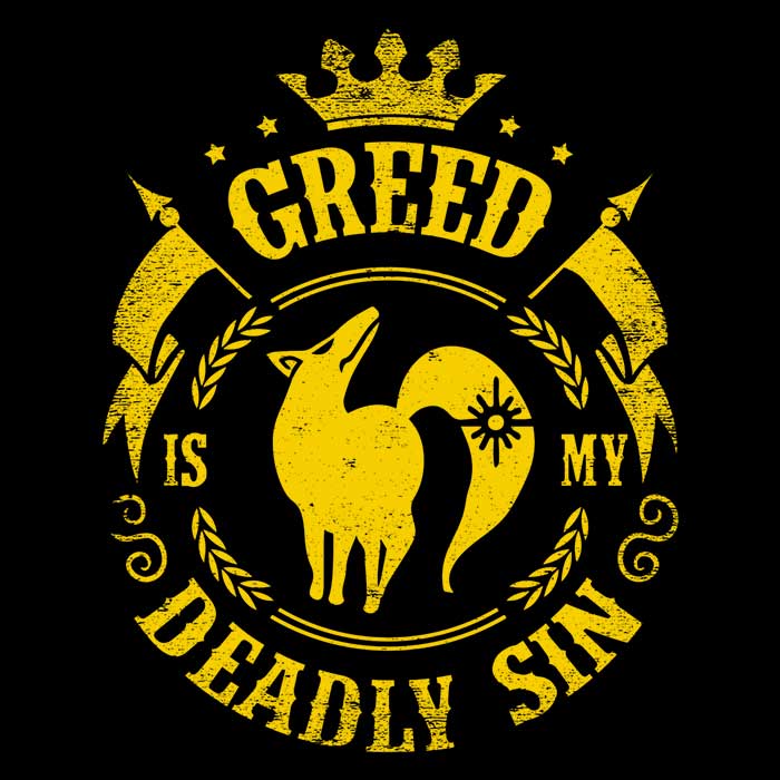 Typhoonic Art Greed is My Sin-themed Unisex and Women's Tank Tops