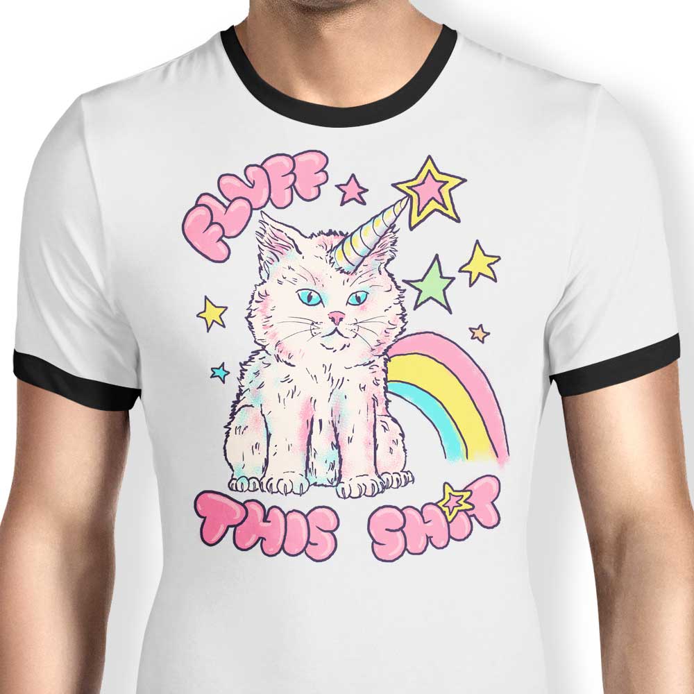 Hillary White's Fluff This Men's Ringer Style Cotton T - Shirt