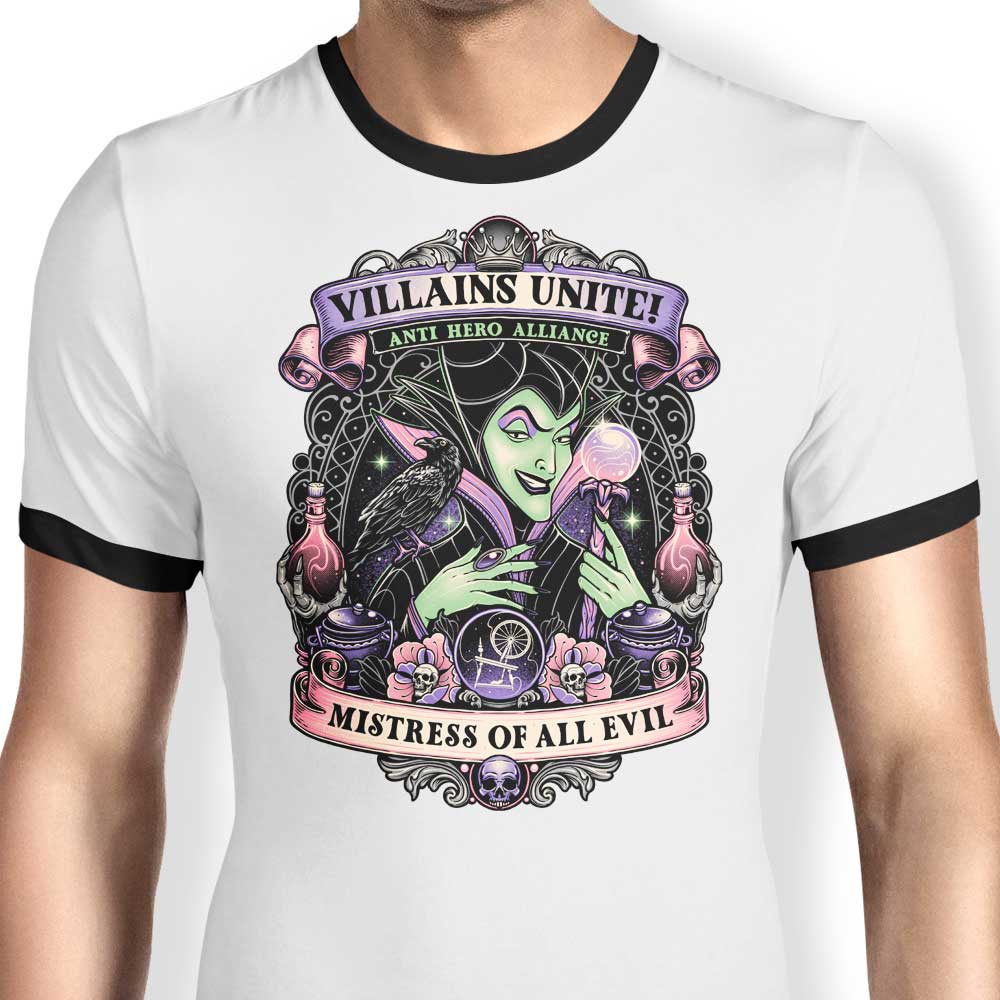 Evil Mistress Themed Men's Ringer Style T-Shirt