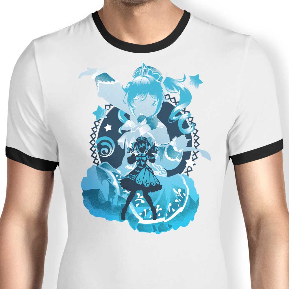 Hypertwenty's Shining Idol Barbara Men's Stylish Ringer T - Shirt