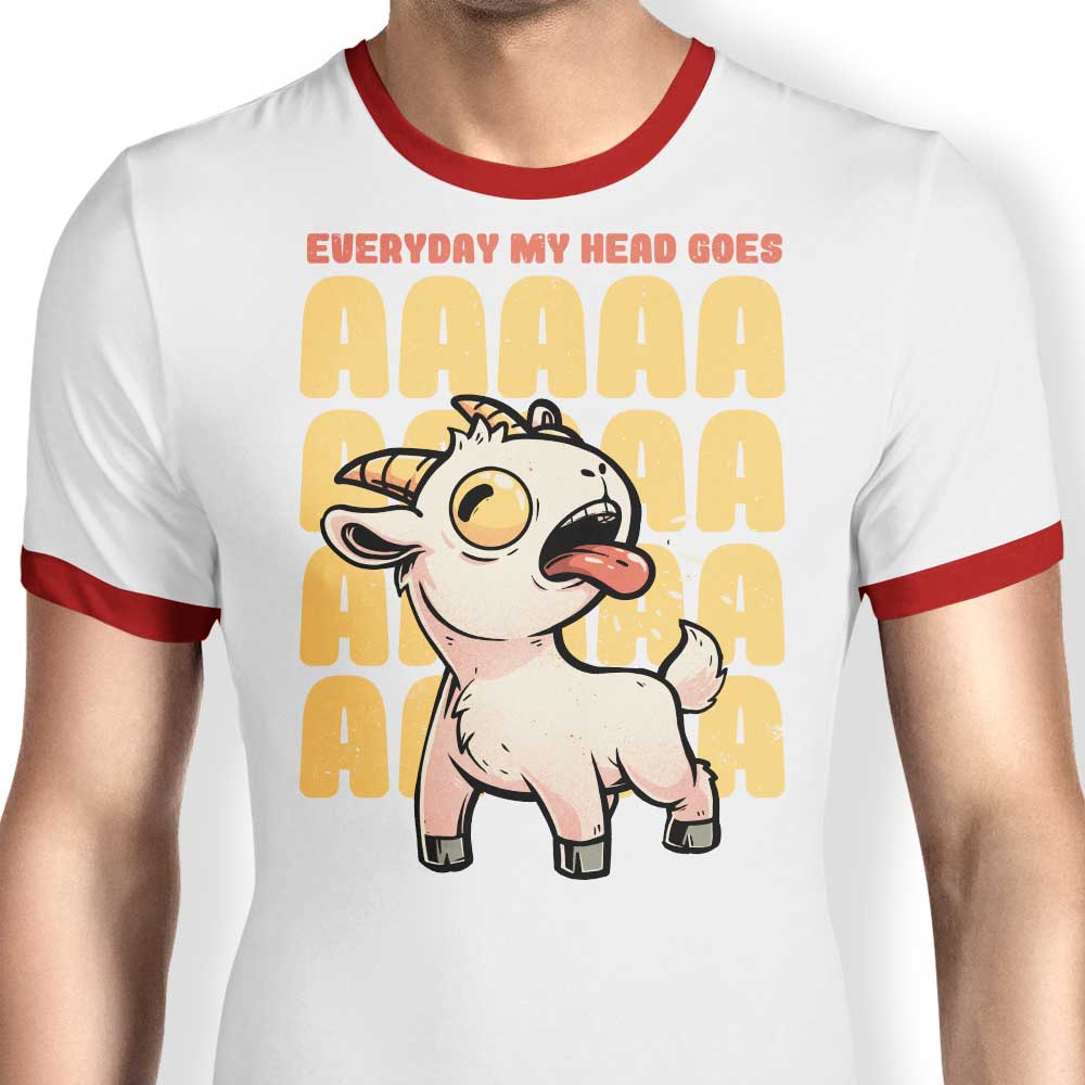 Edu.ely's 'My Head Goes' Men's Ringer T - Shirt in S to 4XL Sizes