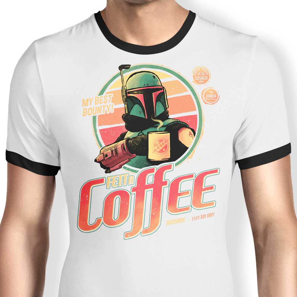 Fett A Coffee Men's Stylish Ringer T-Shirt in S - 4XL Sizes