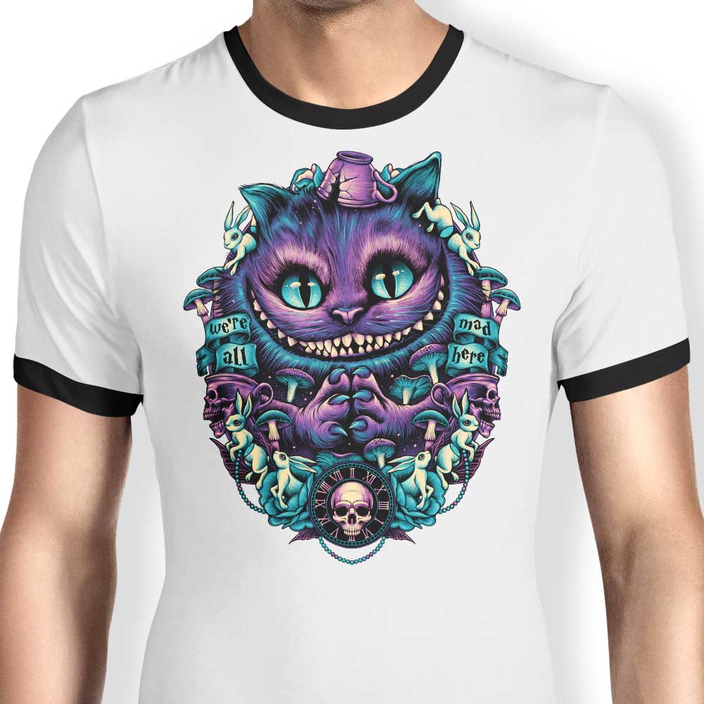 The Mischievous Cat - Men's Ringer Style Cotton T-Shirt