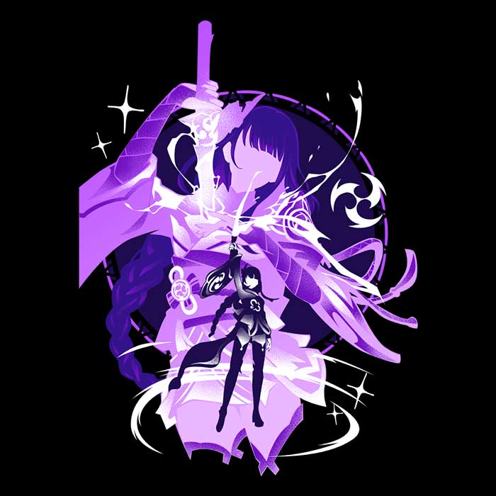 Hypertwenty's Electro Raiden Shogun Inspired Men's Fashionable Ringer T - Shirt