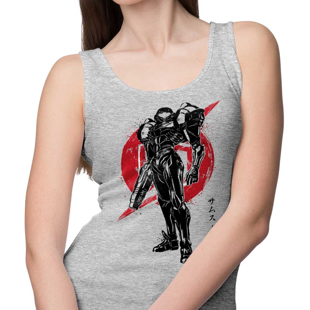 Stylish Galactic Bounty Hunter Sumi-e Tank Top for Trendy Wear