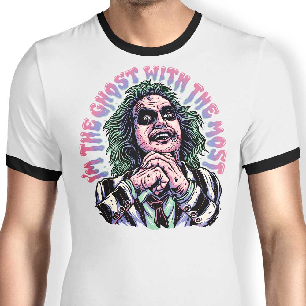 Momma Gorilla's Stylish Men's 'Ghost with the Most' Ringer T - Shirt