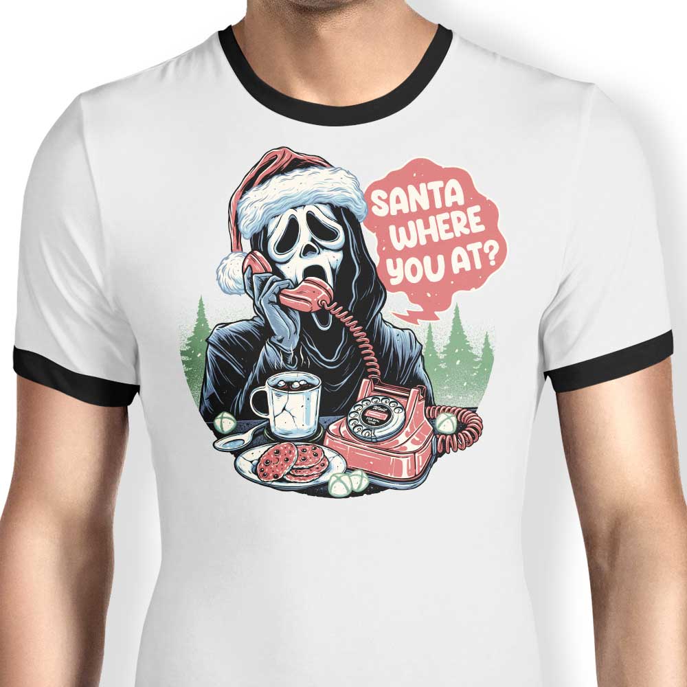 Santa Where You At - Stylish Ringer Design T-Shirt