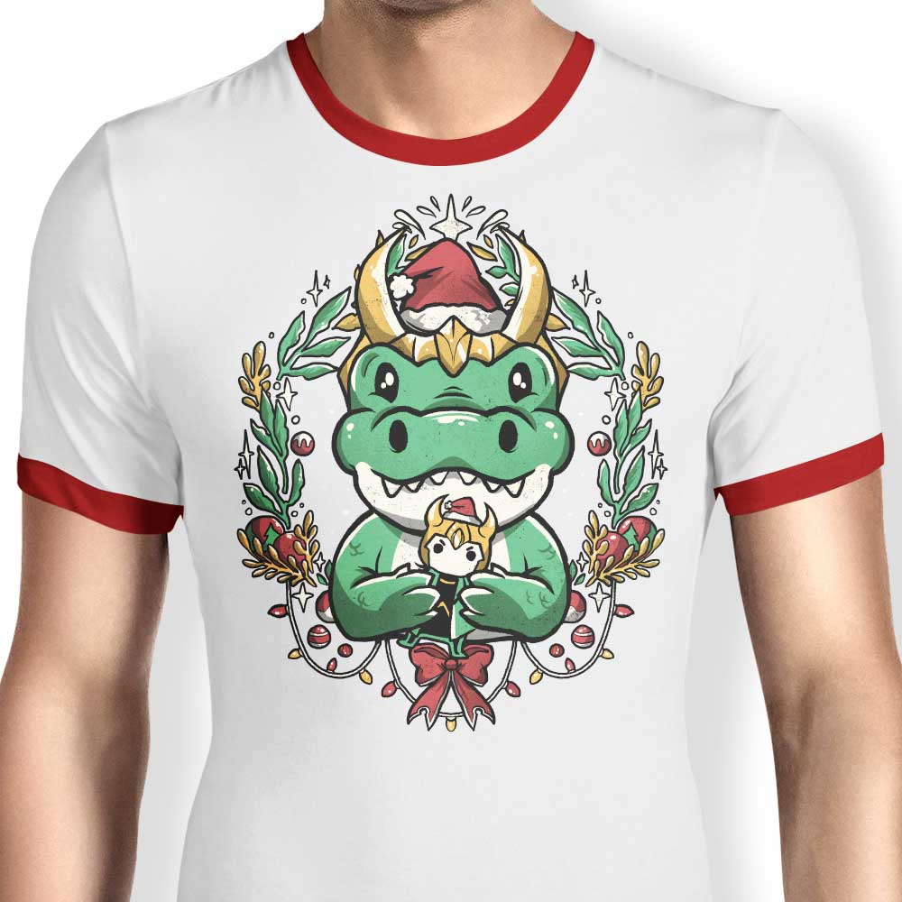 Stylish Alligator Christmas Men's Ringer T - Shirt in S to 4XL Sizes