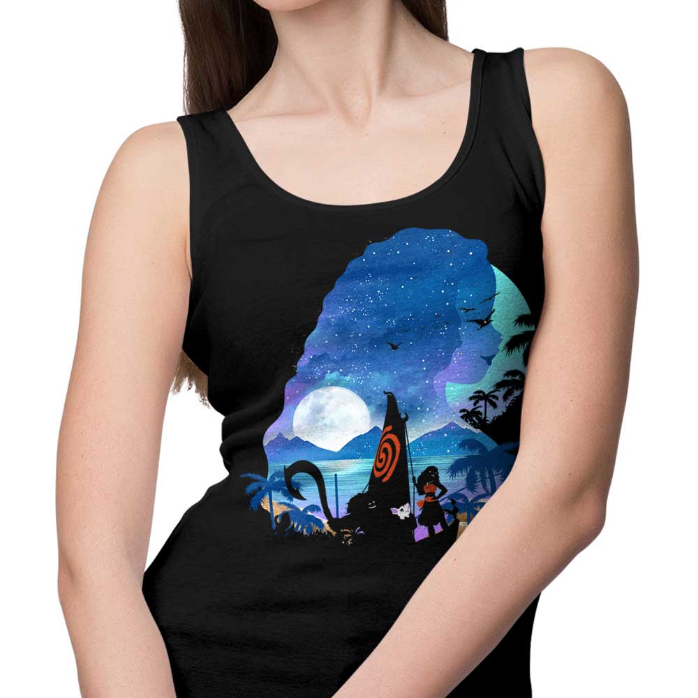 Dandingeroz's Stylish Tank Top with the Silhouette of a Wandering Princess