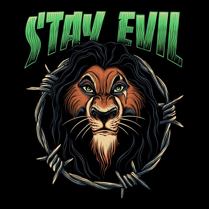 Stay Evil Men's Ringer Style Cotton T-Shirt
