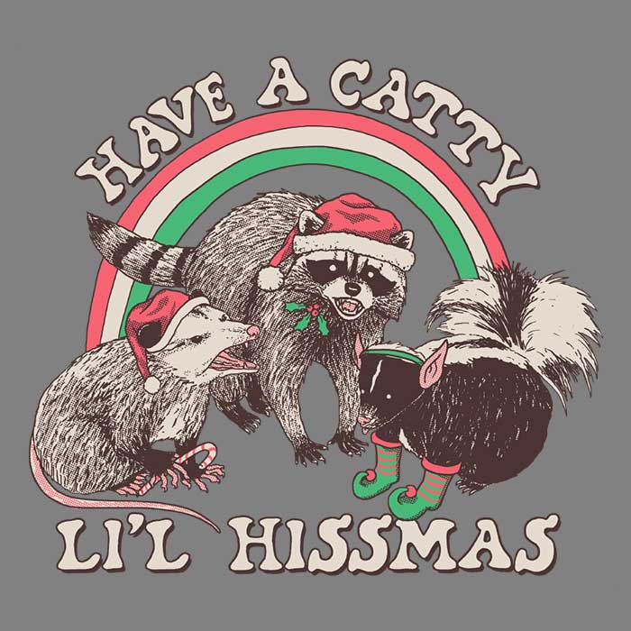 Hillary White's Catty Li'l Hissmas Men's 100% Cotton Ringer T-Shirt