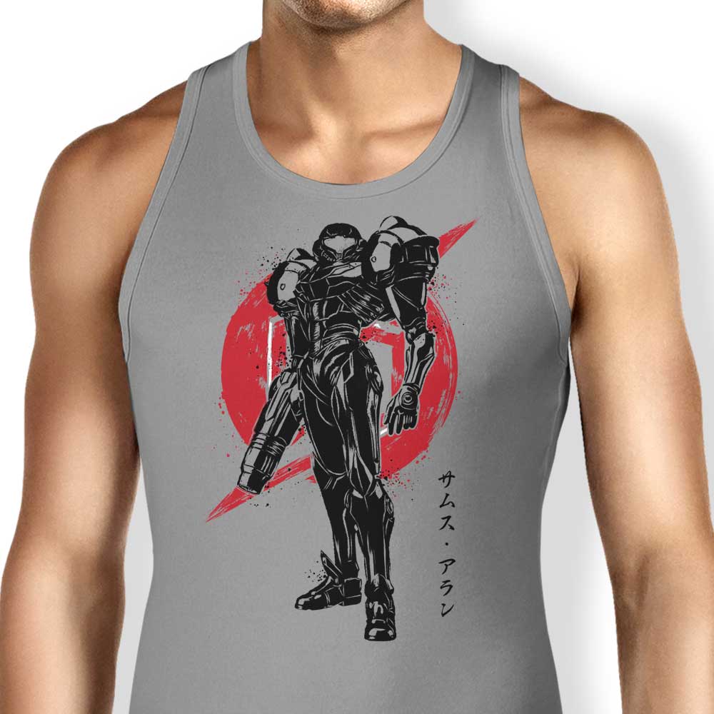 Stylish Galactic Bounty Hunter Sumi-e Tank Top for Trendy Wear