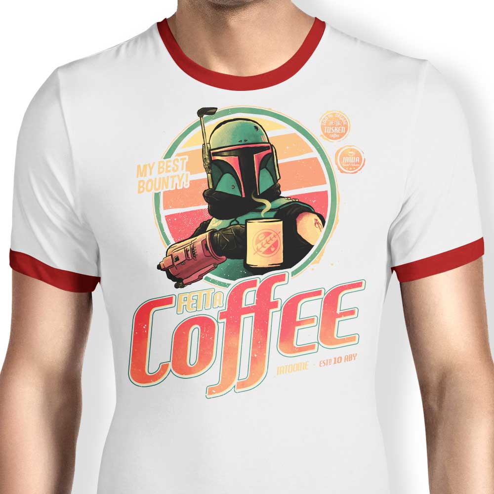 Fett A Coffee Men's Stylish Ringer T-Shirt in S - 4XL Sizes