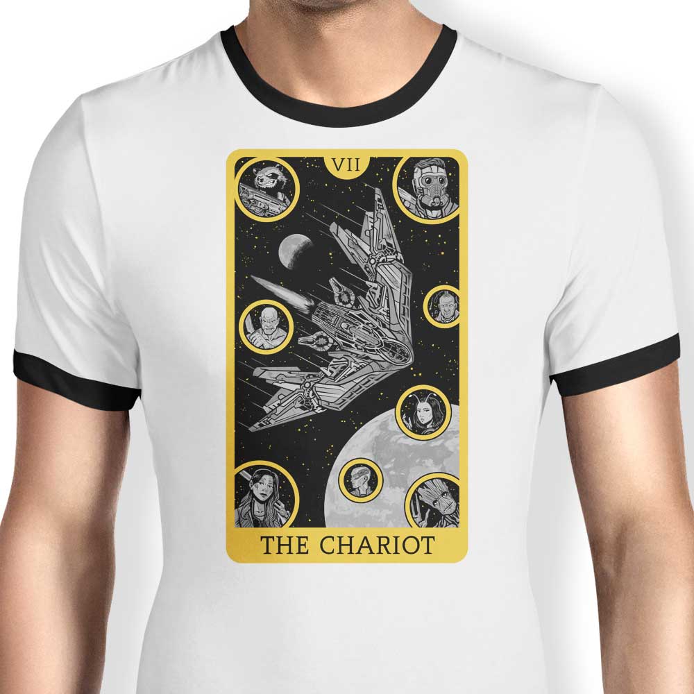 Tarot - The Chariot Men's Ringer Cotton T-Shirt in S - 4XL Sizes